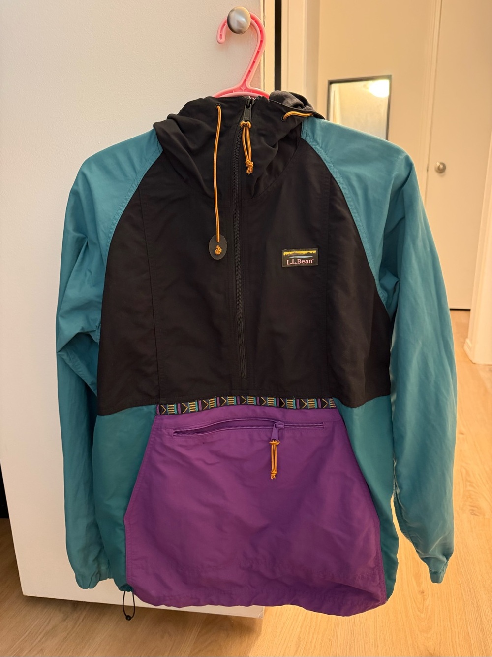 L.L. Bean Colorblock Hooded anorak Jacket